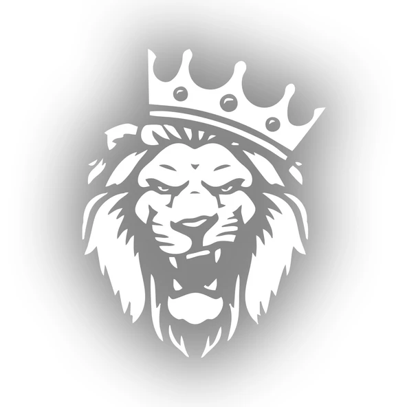 Kral Tacçlı Aslan Sticker 17x17 Cm Beyaz ürün görseli 1