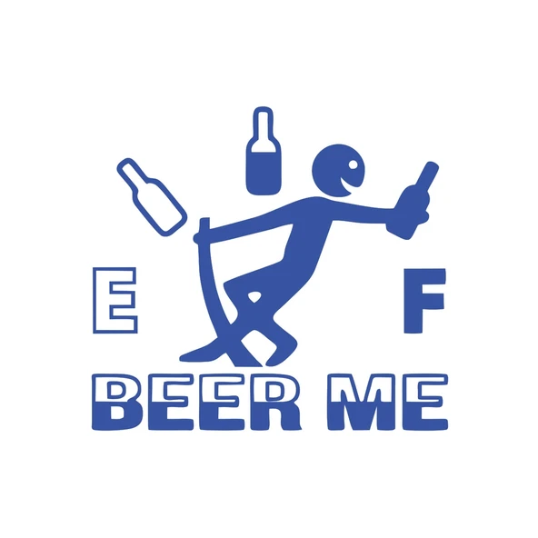 Beer Me Sticker 17x17 Cm Mavi ürün görseli 1