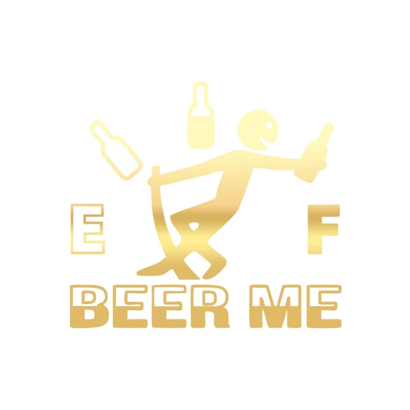 Beer Me Sticker 17x17 Cm Gold ürün görseli 1