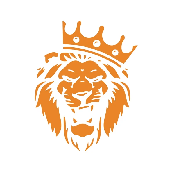 Kral Tacçlı Aslan Sticker 17x17 Cm Turuncu ürün görseli 1