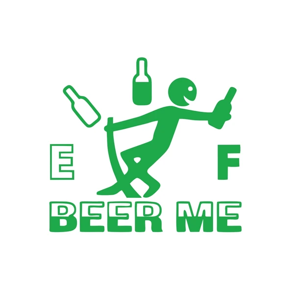 Beer Me Sticker 17x17 Cm Yeşil ürün görseli 1