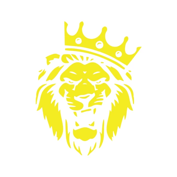 Kral Tacçlı Aslan Sticker 17x17 Cm Sarı ürün görseli 1