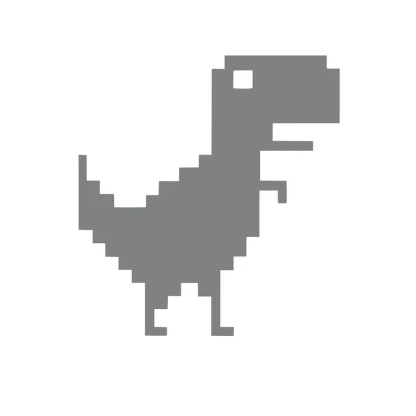 Piksel Dinozor Sticker 17x17 Cm Gri ürün görseli 1