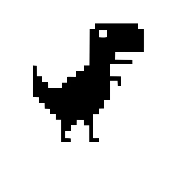 Piksel Dinozor Sticker 17x17 Cm Siyah ürün görseli 1