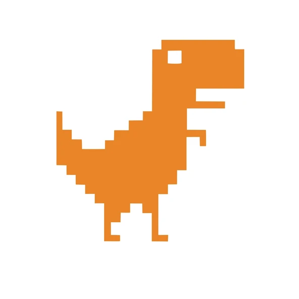 Piksel Dinozor Sticker 17x17 Cm Turuncu ürün görseli 1