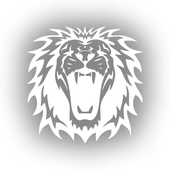 Kükreyen Aslan Sticker 17x17 Cm Beyaz ürün görseli 1
