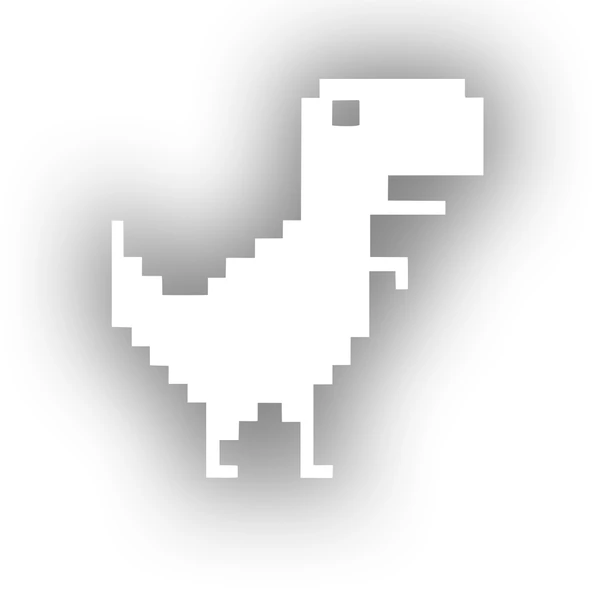Piksel Dinozor Sticker 17x17 Cm Beyaz ürün görseli 1