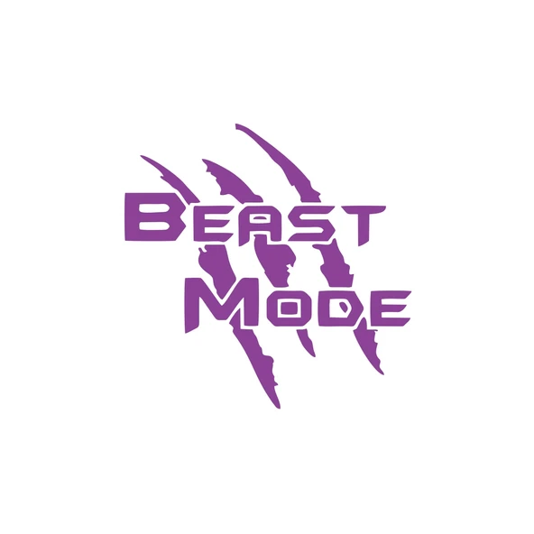 Beast Mode Sticker 17x17 Cm Mor ürün görseli 1