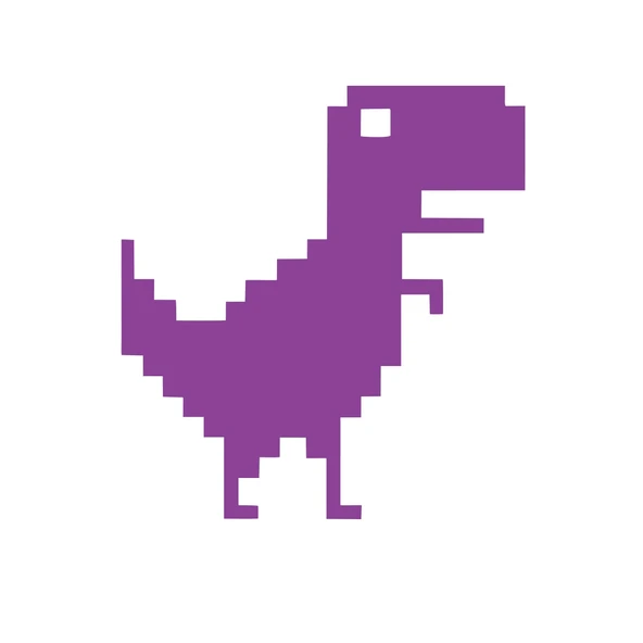 Piksel Dinozor Sticker 17x17 Cm Mor ürün görseli 1