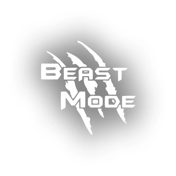 Beast Mode Sticker 17x17 Cm Beyaz ürün görseli 1