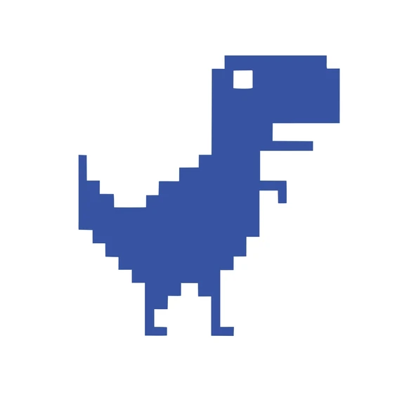 Piksel Dinozor Sticker 17x17 Cm Mavi ürün görseli 1