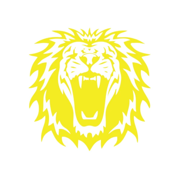 Kükreyen Aslan Sticker 17x17 Cm Sarı ürün görseli 1