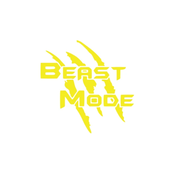 Beast Mode Sticker 17x17 Cm Sarı ürün görseli 1