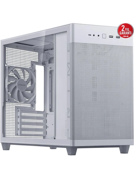 PRIME AP201 TG - BEYAZ 205 x 350 x 460 mm MICRO ATX TEMPERLİ CAM FULL MESH METAL BİLGİSAYAR KASASI ürün görseli 1
