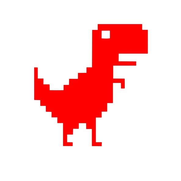 Piksel Dinozor Sticker 17x17 Cm Kırmızı ürün görseli 1