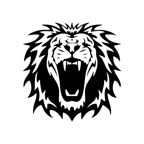 Kükreyen Aslan Sticker 17x17 Cm Siyah ürün görseli 1