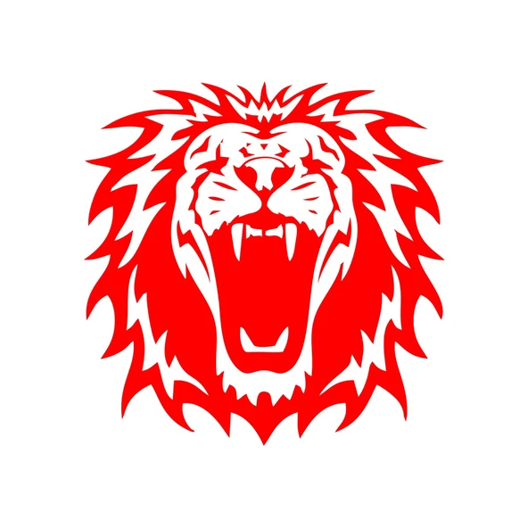 Kükreyen Aslan Sticker 17x17 Cm Kırmızı ürün görseli 1