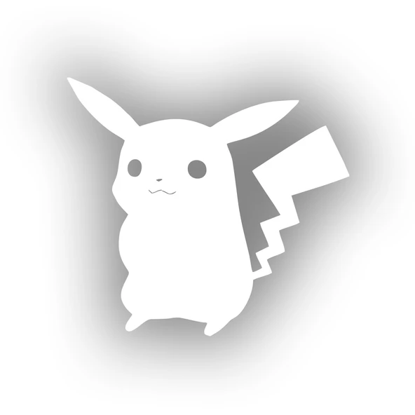Pikachu Araba Stickeri 17x17 Cm Beyaz ürün görseli 1