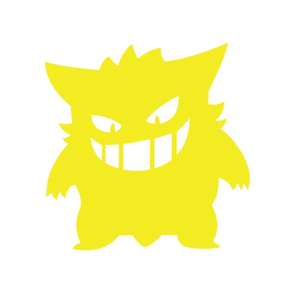 Pokemon Gengar Araba Stickeri 17x17 Cm Sarı ürün görseli 1