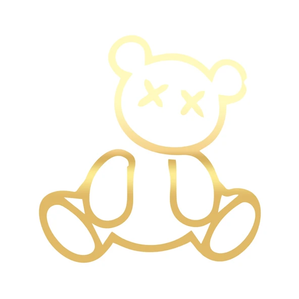 Ayıcık Araba Sticker 17x17 Cm Gold ürün görseli 1