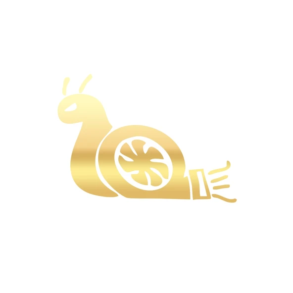 Salyangoz Araba Sticker 17x17 Cm Gold ürün görseli 1