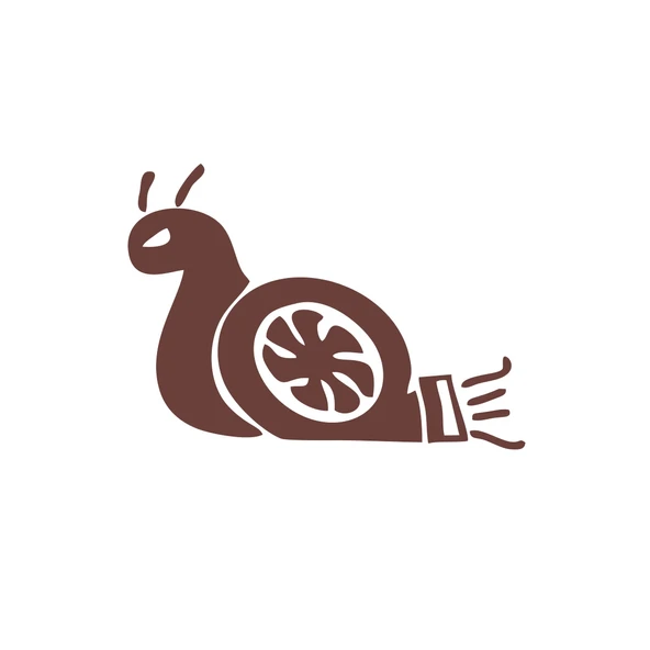 Salyangoz Araba Sticker 17x17 Cm Kahverengi ürün görseli 1