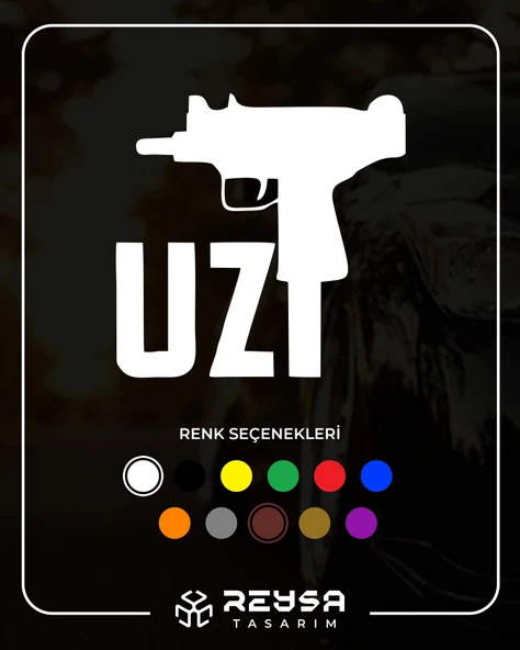 Uzi Araba Stickeri 17x17 Cm Beyaz ürün görseli 1