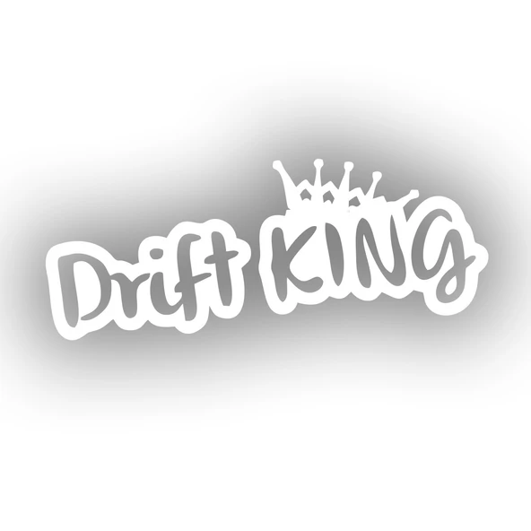 Drift King Araba Sticker 17x17 Cm Beyaz ürün görseli 1