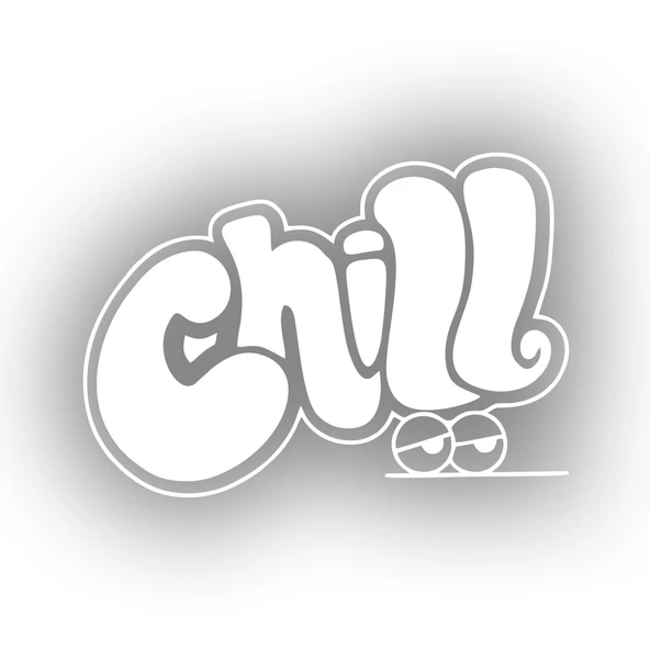 Chill Araba Stickeri 17x17 Cm Beyaz ürün görseli 1