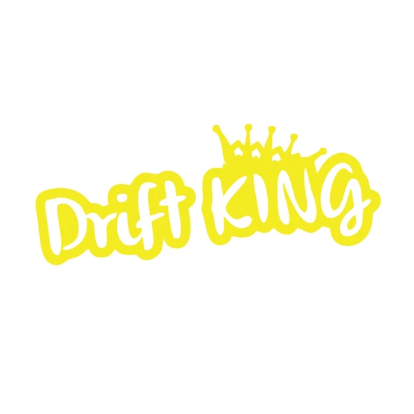 Drift King Araba Sticker 17x17 Cm Sarı ürün görseli 1