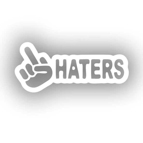 Haters Araba Sticker 17x17 Cm Beyaz ürün görseli 1