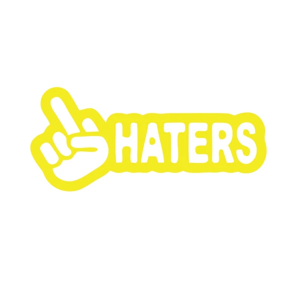 Haters Araba Sticker 17x17 Cm Sarı ürün görseli 1