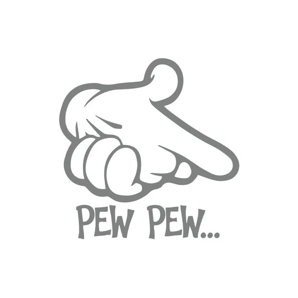 Pew Pew Araba Stickeri 17x17 Cm Gri ürün görseli 1