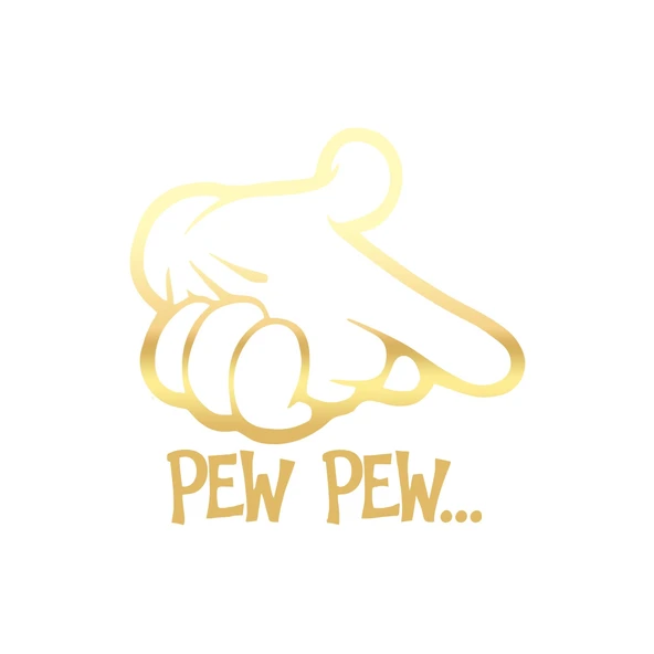 Pew Pew Araba Stickeri 17x17 Cm Gold ürün görseli 1
