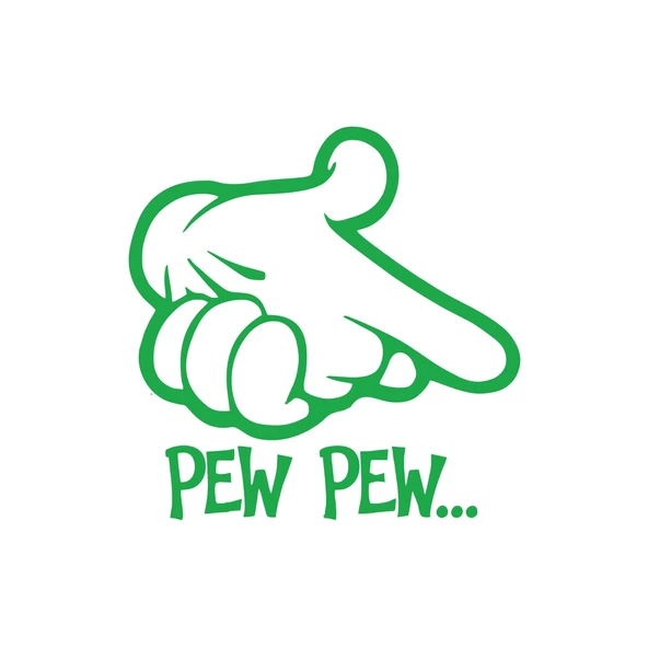 Pew Pew Araba Stickeri 17x17 Cm Yeşil ürün görseli 1
