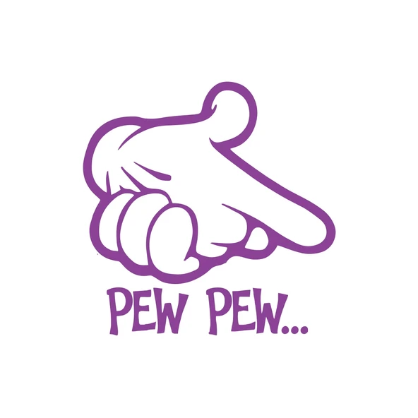 Pew Pew Araba Stickeri 17x17 Cm Mor ürün görseli 1