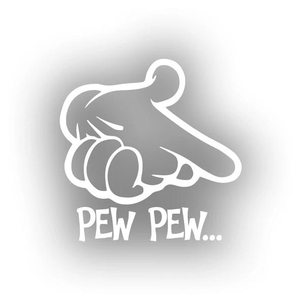 Pew Pew Araba Stickeri 17x17 Cm Beyaz ürün görseli 1