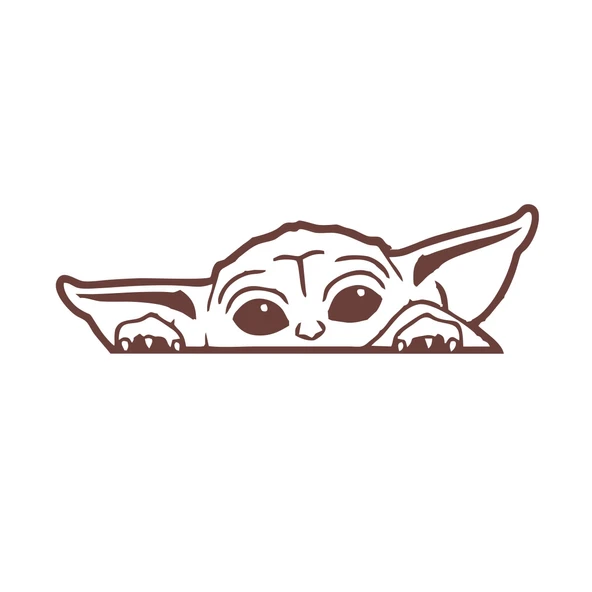 Baby Yoda Araba Stickeri 17x17 Cm Kahverengi ürün görseli 1
