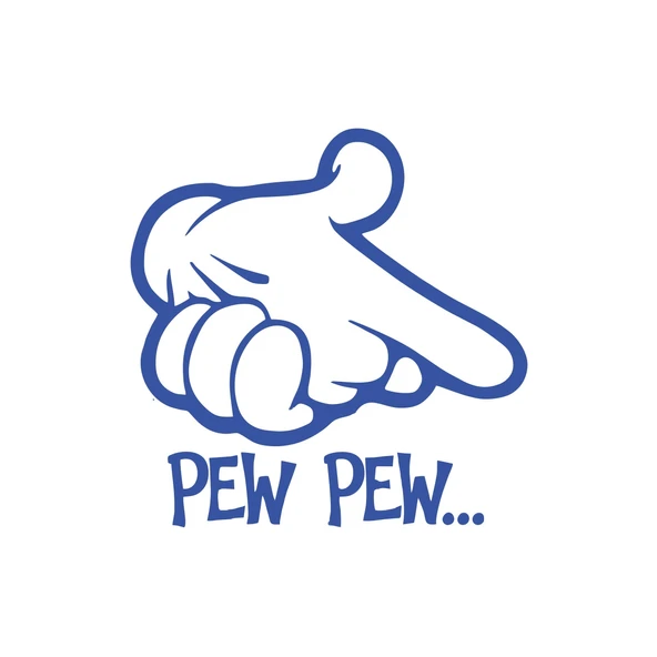 Pew Pew Araba Stickeri 17x17 Cm Mavi ürün görseli 1