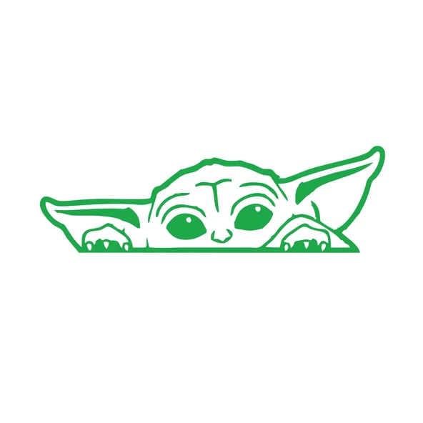 Baby Yoda Araba Stickeri 17x17 Cm Yeşil ürün görseli 1