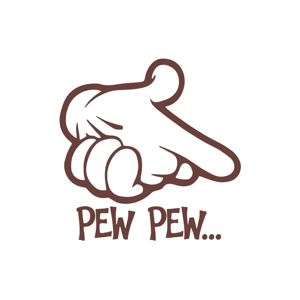 Pew Pew Araba Stickeri 17x17 Cm Kahverengi ürün görseli 1