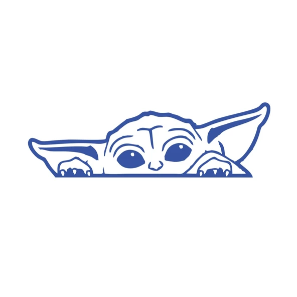 Baby Yoda Araba Stickeri 17x17 Cm Mavi ürün görseli 1