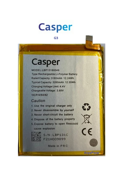 Casper G3 Pil Batarya 3180 mAh LBP13180049 ürün görseli 1