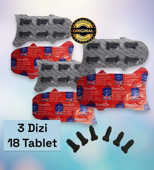 Orijinal Hardon 130 Mg 6'li x 3 Dizi Sildenafilla Hap Gecikme Destekleyici Performanss Takviye Tablet ürün görseli 1