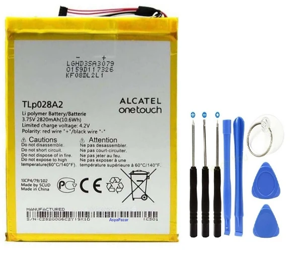 Alcatel OneTouch Pixi 3 Tablet Pil Batarya TLp028A2 ve Tamir Seti ürün görseli 1