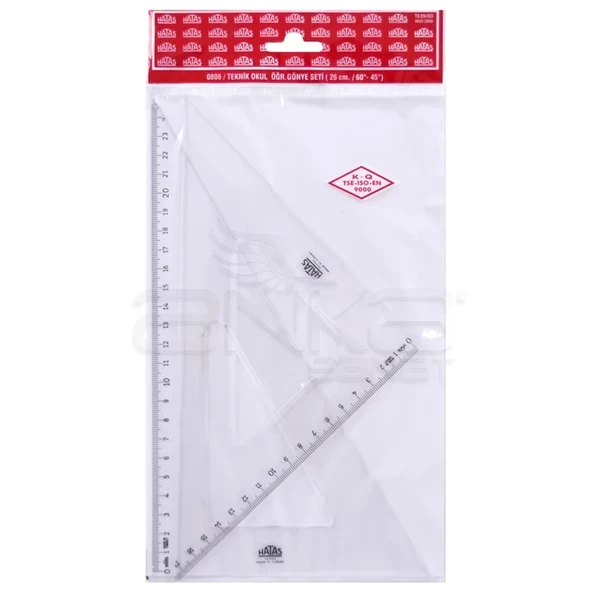 Hatas Teknik Okul Öğrenci Gönye Seti 26cm/60-45 ürün görseli 1