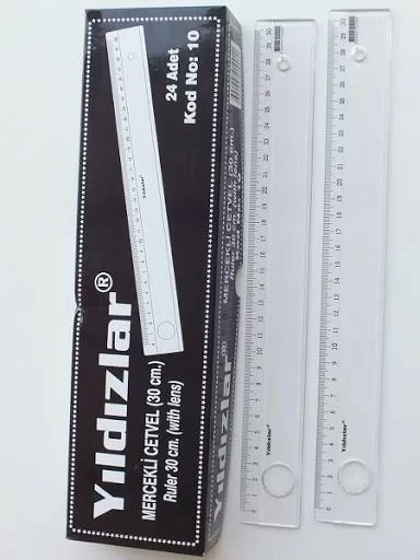 Yıldızlar Plastik Mercekli Cetvel 30 Cm (1 Adet) ürün görseli 1