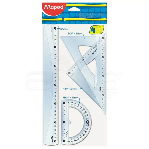Maped Karışık Pergel ve Cetvel Seti 4 Parça 89921800 ürün görseli 1