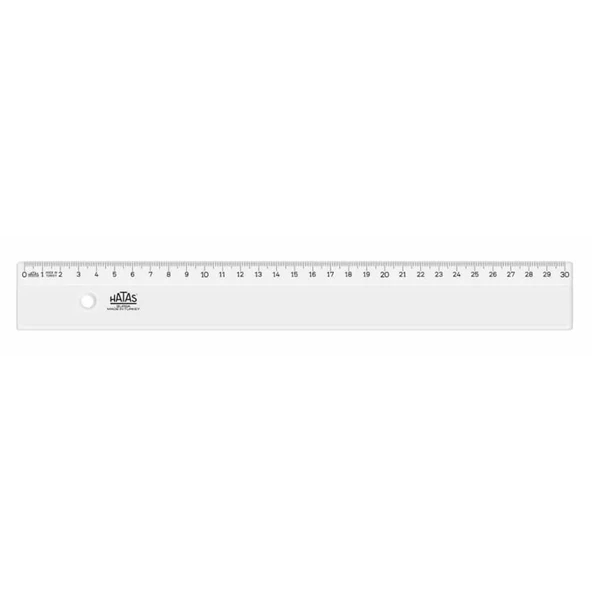 Hatas Geniş Plastik Şeffaf Cetvel 30 cm 0147 ürün görseli 1