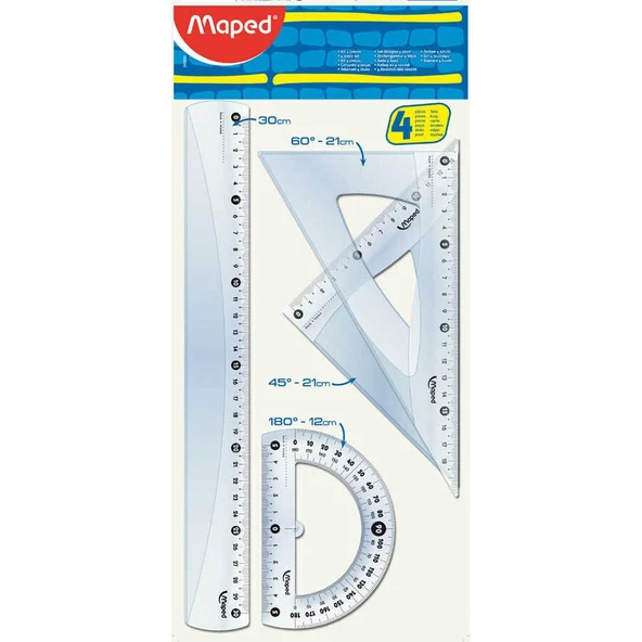 Maped 242830 Eko Kristal Cetvel Seti 30 cm4'lü ürün görseli 1